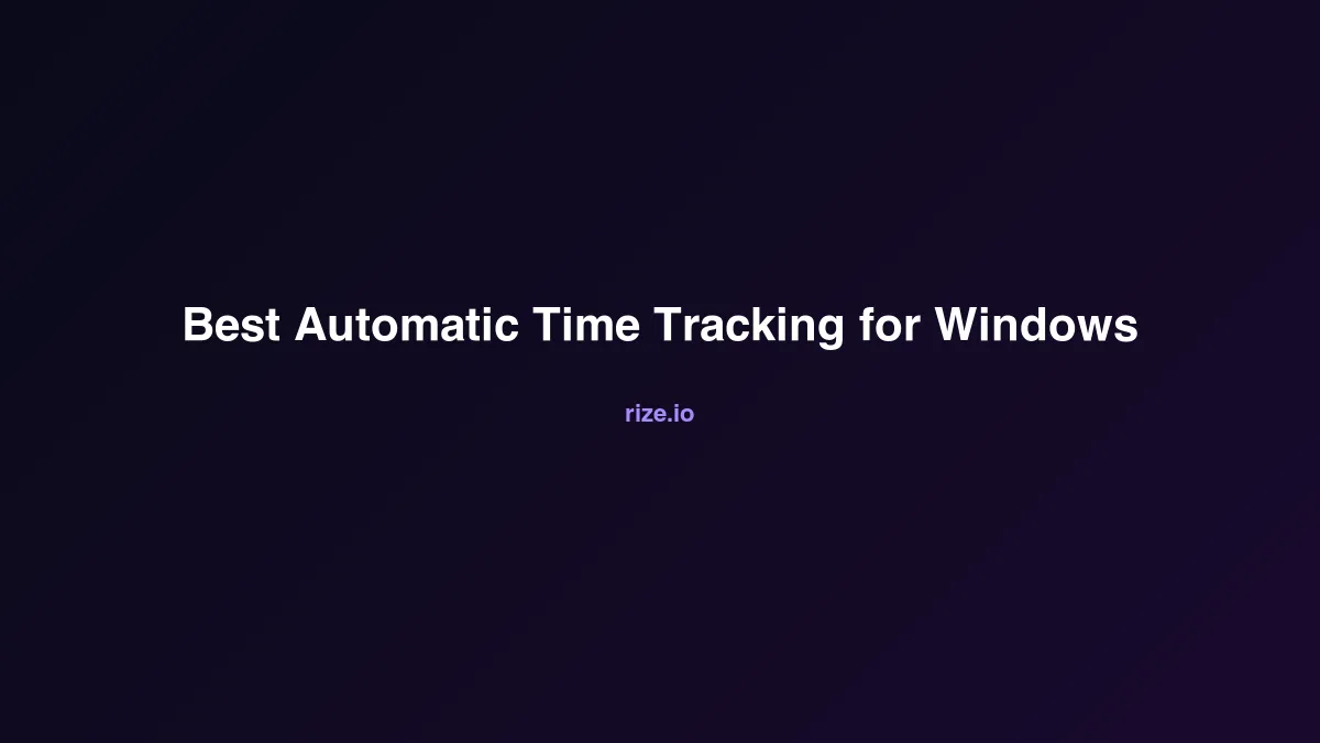 Best Automatic Time Tracking for Windows